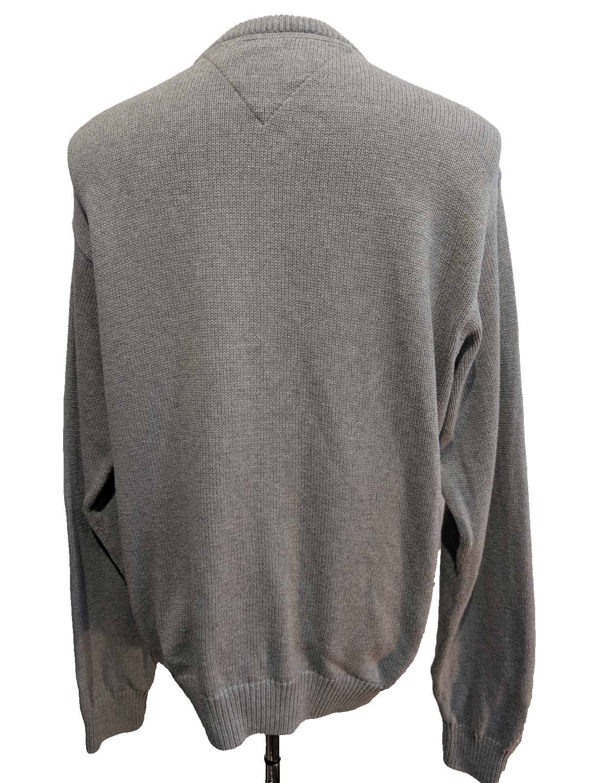 Pull Tommy Hilfiger Homme Col Rond Gris Maille Robuste - Taille XL