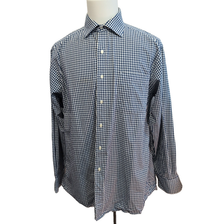 Chemise Tommy Hilfiger à Petits Carreaux Bleu Marine et Blanc 1 Poche - Taille L