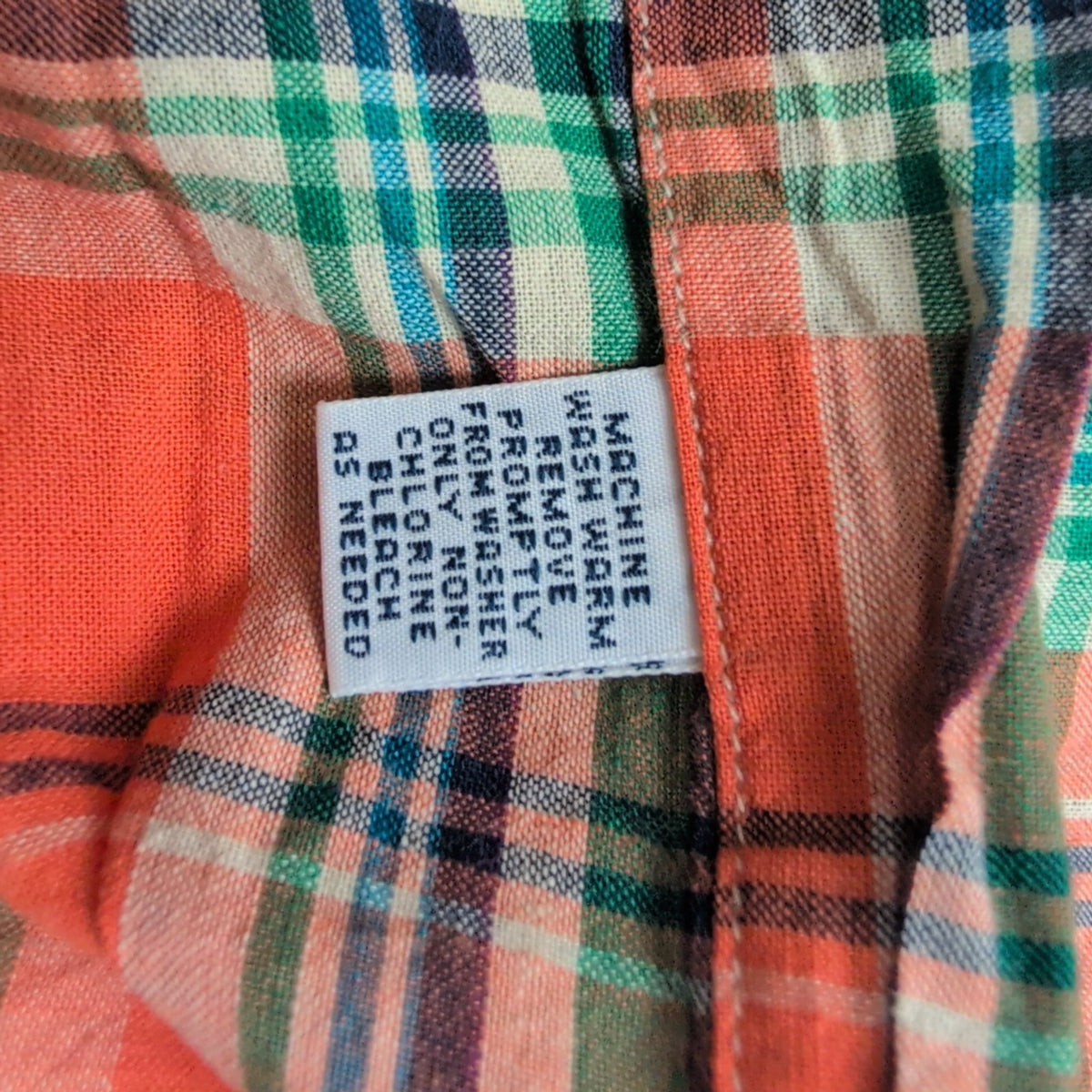 Chemise Ralph Lauren M Carreaux Orange Vert Coton Button Down Neuve Étiquette