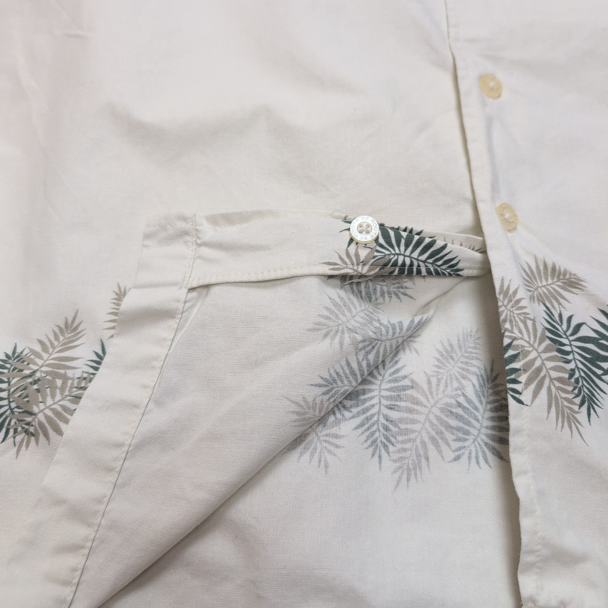Chemise Hawaïenne Route 66 L 2XL 100% Coton Blanc Feuillage Dominicaine