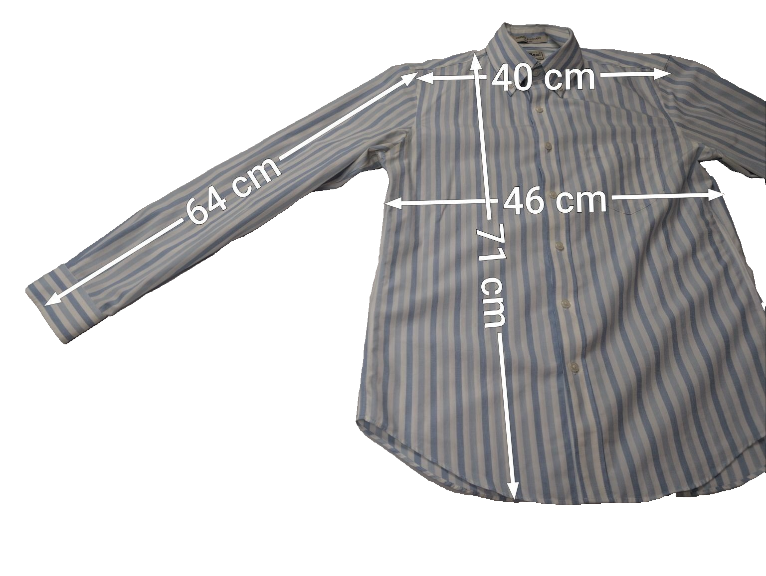 Chemise L.L Bean blanche à rayures bleu taille S #222msch