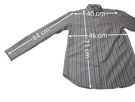 Chemise L.L Bean blanche à rayures bleu taille S #222msch