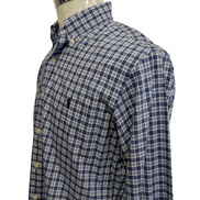 Chemise Polo Ralph Lauren Shirt M Slim Fit Stretch Carreaux Bleu Button Down