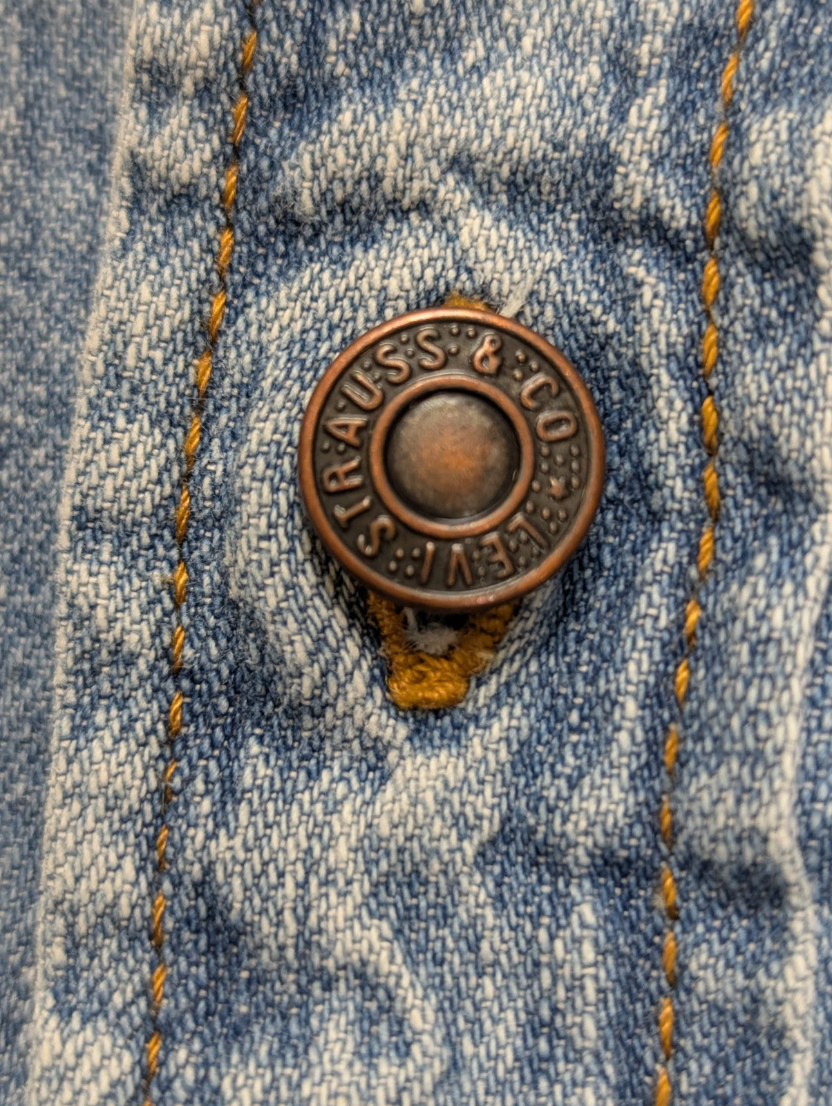Chemise LEVI'S Jean Denim Bleu Clair Manches Longues Boutons Métal - Taille L