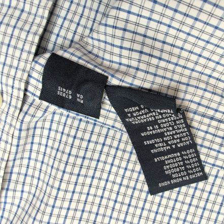 Chemise Nautica bleue à carreaux manches longues 1 poche L