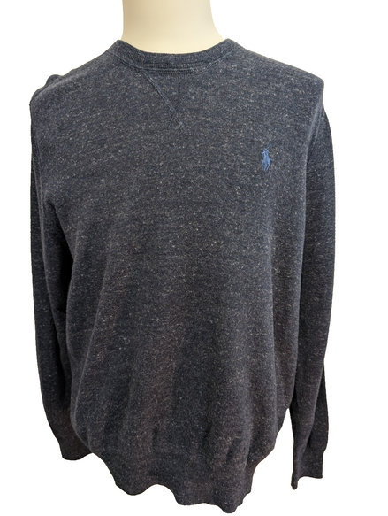 Pull Polo Ralph Lauren Marine Moucheté - Style Sweat-Shirt - Taille M - NEUF