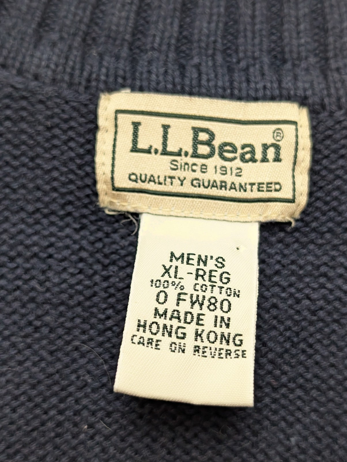 Pull Sans Manche L.L.Bean Homme Col V 100% Coton - Taille XL