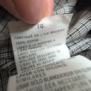 Chemise Nautica Technique XL Noir Blanc Carreaux 100% Coton manches longues