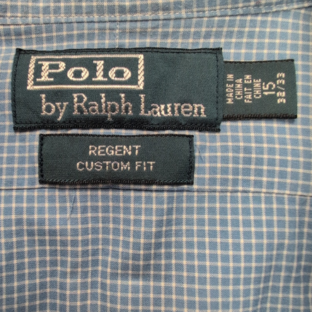 Chemise  Polo Ralph Lauren Regent M Bleu  Carreaux Custom Fit Col Classique