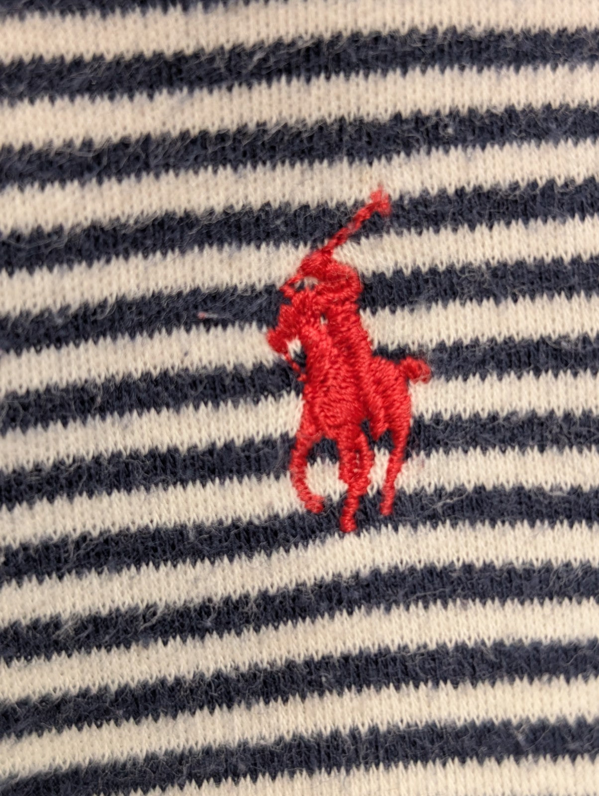 Polo POLO Ralph Lauren Rayé Marine et Blanc Homme Taille S