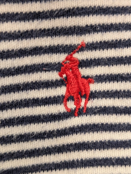 Polo POLO Ralph Lauren Rayé Marine et Blanc Homme Taille S