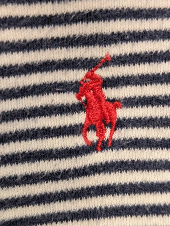 Polo POLO Ralph Lauren Rayé Marine et Blanc Homme Taille S