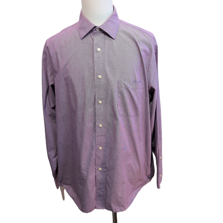 Chemise Chaps bordeaux micro carreaux manches longues 1 poche XL
