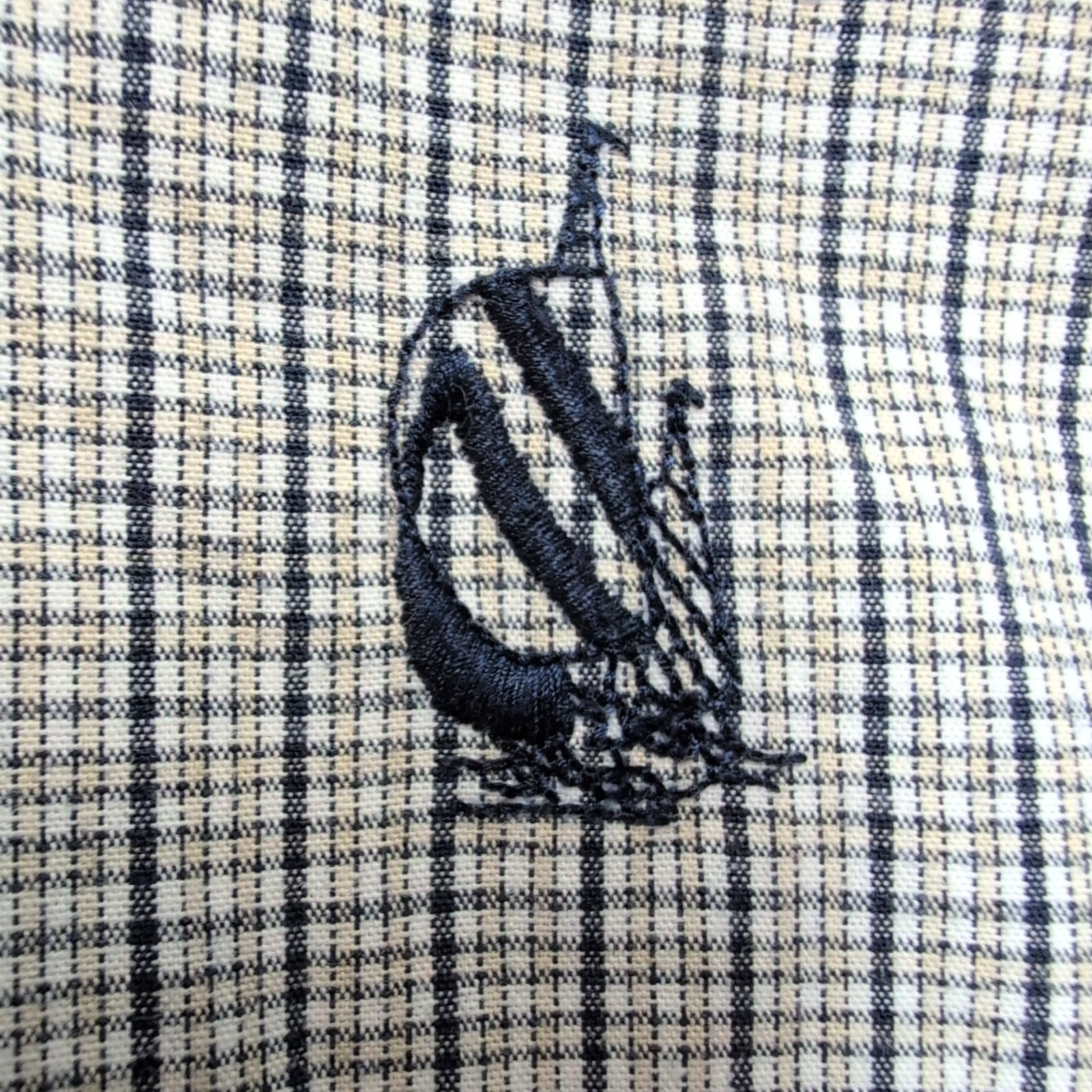 Chemise Nautica XLT Bleu Marine Gris Carreaux 100% Coton XXL manches longues