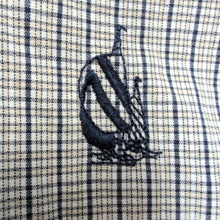 Chemise Nautica XLT Bleu Marine Gris Carreaux 100% Coton XXL manches longues