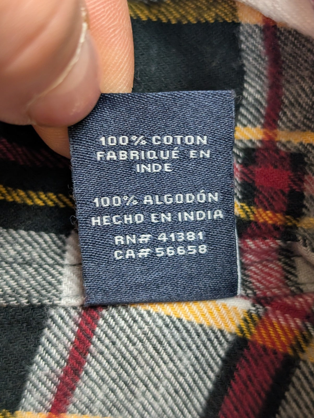 🌲 CHEMISE FLANELLE PERFORMANCE CHAPS XL (TG) CARREAUX NOIR ROUGE ORANGE