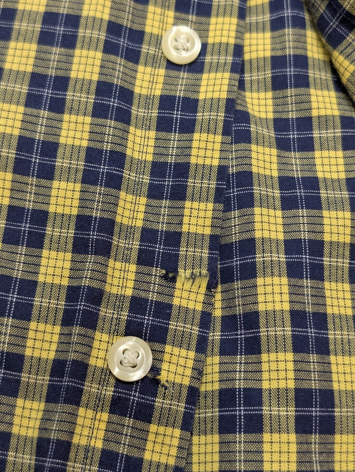 Chemise Tommy Hilfiger jaune à carreaux manches courtes taille L Vintage homme