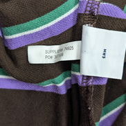 Polo manches courtes Polo Ralph Lauren L marron rayures vert mauve logo bleu