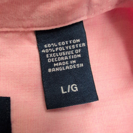 Chemise CHAPS Homme L Rose Pâle Unie Manche Courte Poche