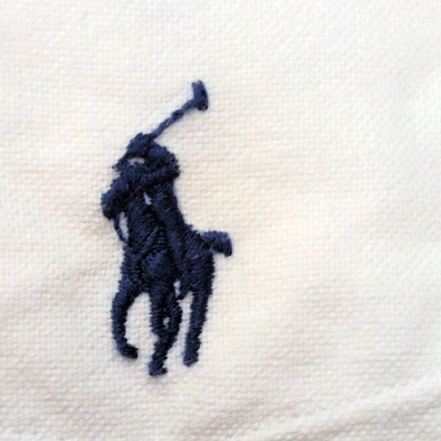 Chemise Ralph Lauren M Classic Fit blanc manches courtes logo bleu marine