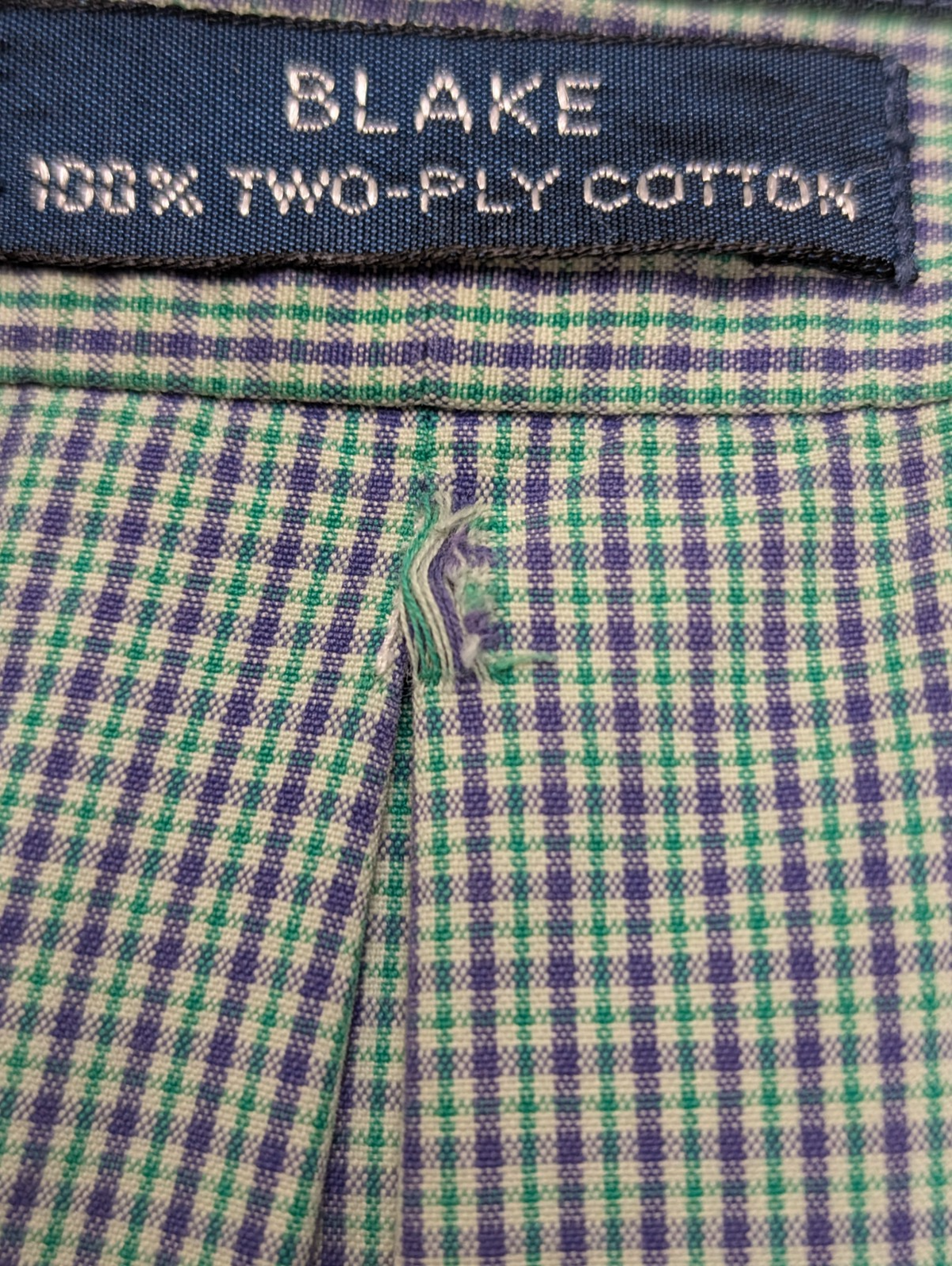 Chemise Polo Ralph Lauren Shirt L Blake Carreaux Vert Violet Two-Ply Button Down