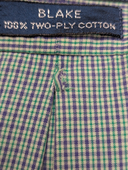 Chemise Polo Ralph Lauren Shirt L Blake Carreaux Vert Violet Two-Ply Button Down