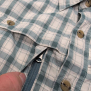 Chemise L.L. Bean Nylon kaki à carreaux taille M #142e