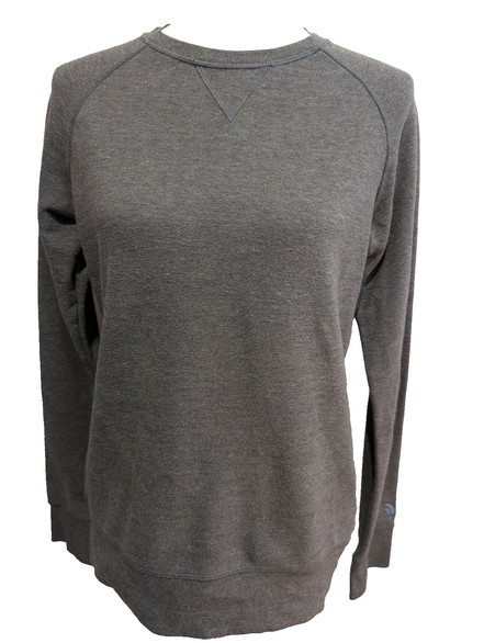 The North Face Sweat Col Rond Gris - Logo Brodé Manche - Taille L Femme