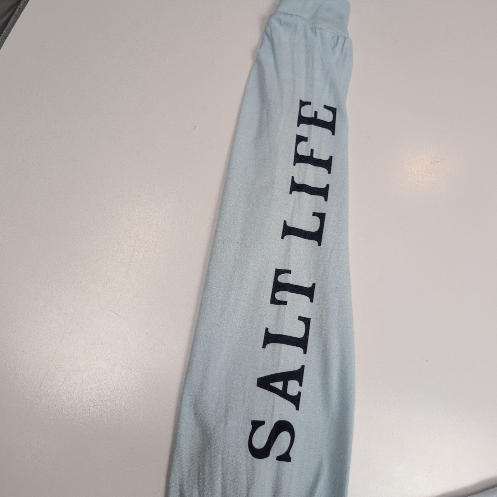 T-shirt Salt Life Manches Longues 2XL Bleu Clair Coton Neuf avec Étiquette