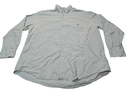 Chemise CHAPS verte menthe à rayures avec poche et logo brodé taille XL #253msch