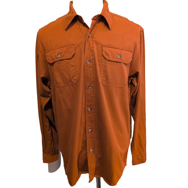 Chemise Wrangler Manches Longues Orange 100% Coton avec Poches Taille M