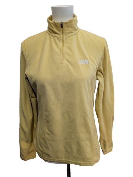 Pull Polaire Femme The North Face TKA 100 Jaune Col Zippé - Taille M