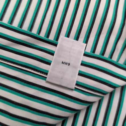 Chemise Polo Ralph Lauren L Rayures Vert Noir Made in Hong Kong manches longues