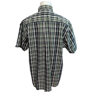Chemise Nautica XL Verte Carreaux Manches courtes Logo Brodé Poche
