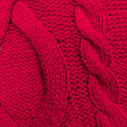 Pull CHAPS  Femme 3XL XXXG Rouge Vif Col V Torsades Coton