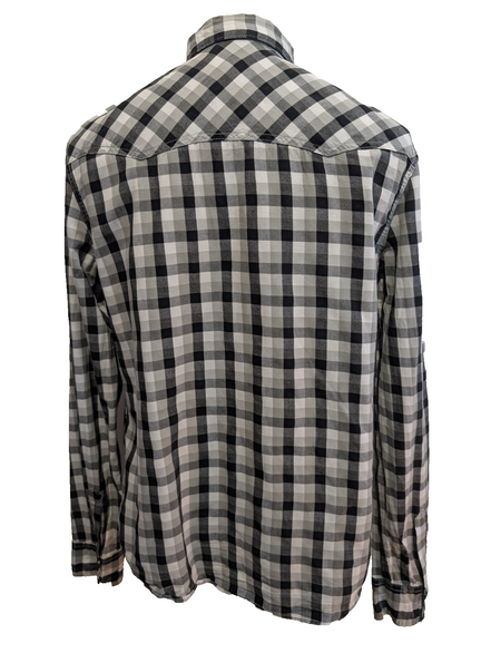 Chemise Levi's Western Noir et Blanc Carreaux Pressions Nacrées - Taille L