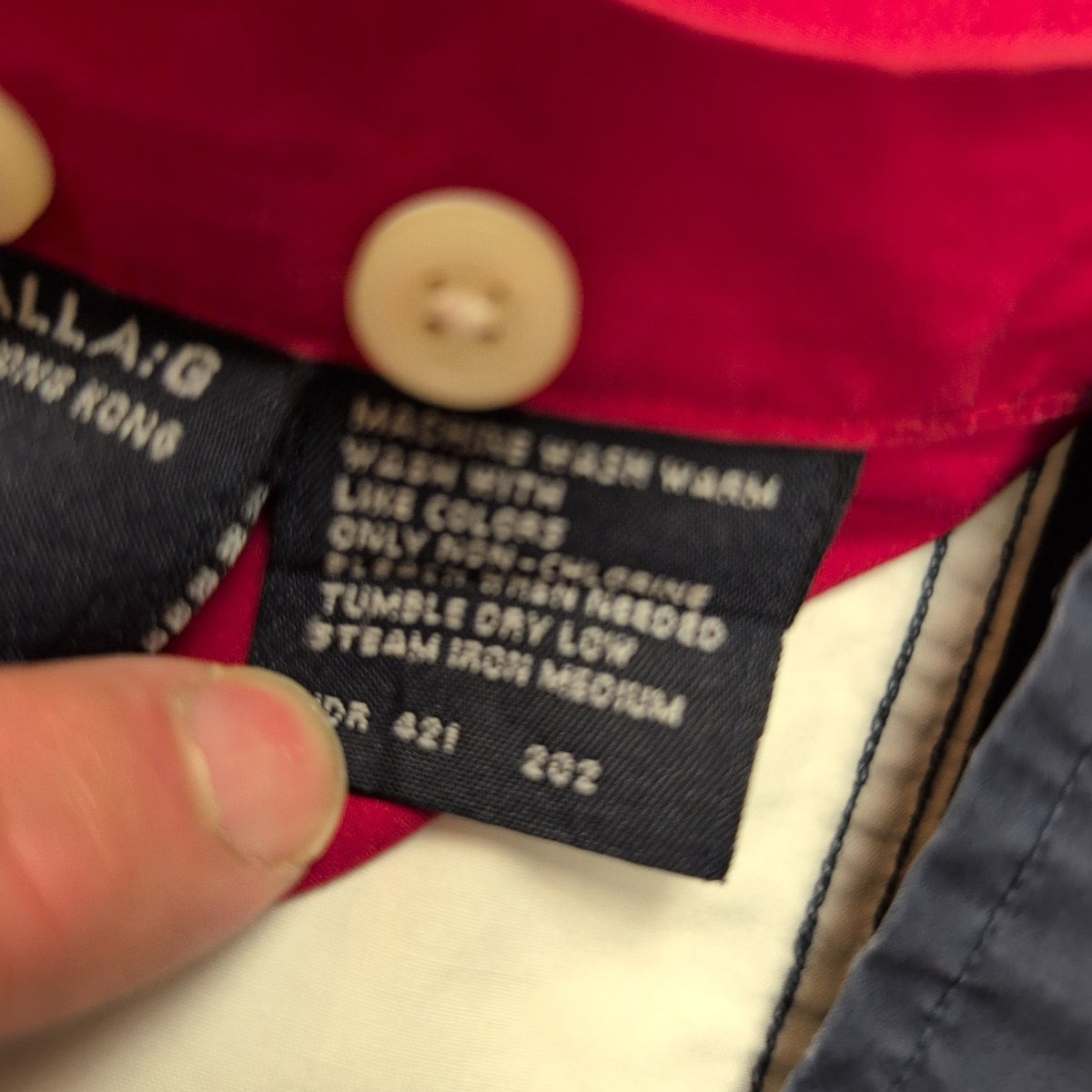 Chemise Nautica L Made in Hong Kong Bleu Rouge Manches courte Logo 83 100% Coton