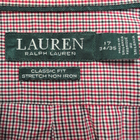 Chemise Lauren Ralph Lauren XL rouge micro carreaux Classic Fit stretch