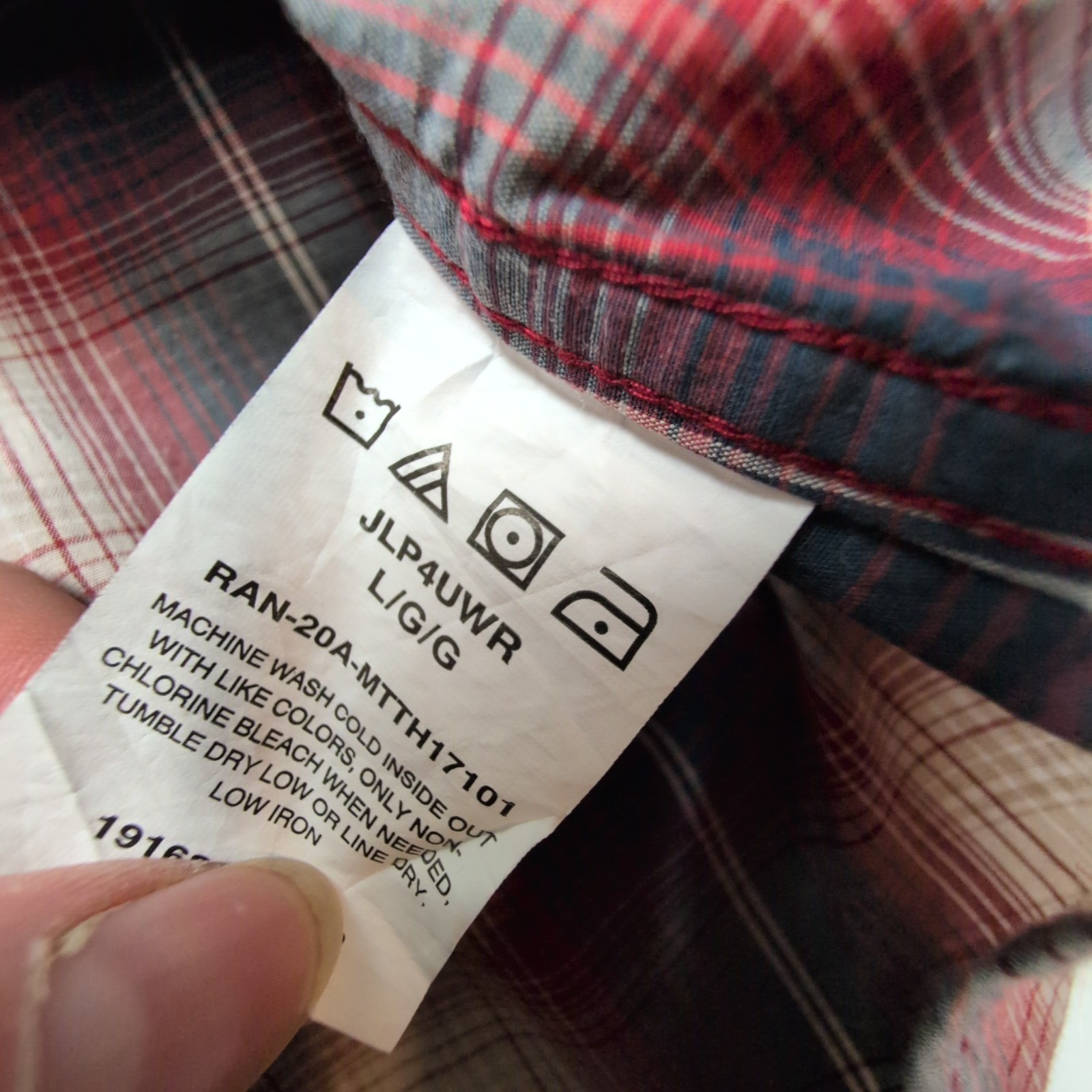 Chemise Wrangler Comfort Flex Stretch à Carreaux Bleu Blanc Rouge Taille M