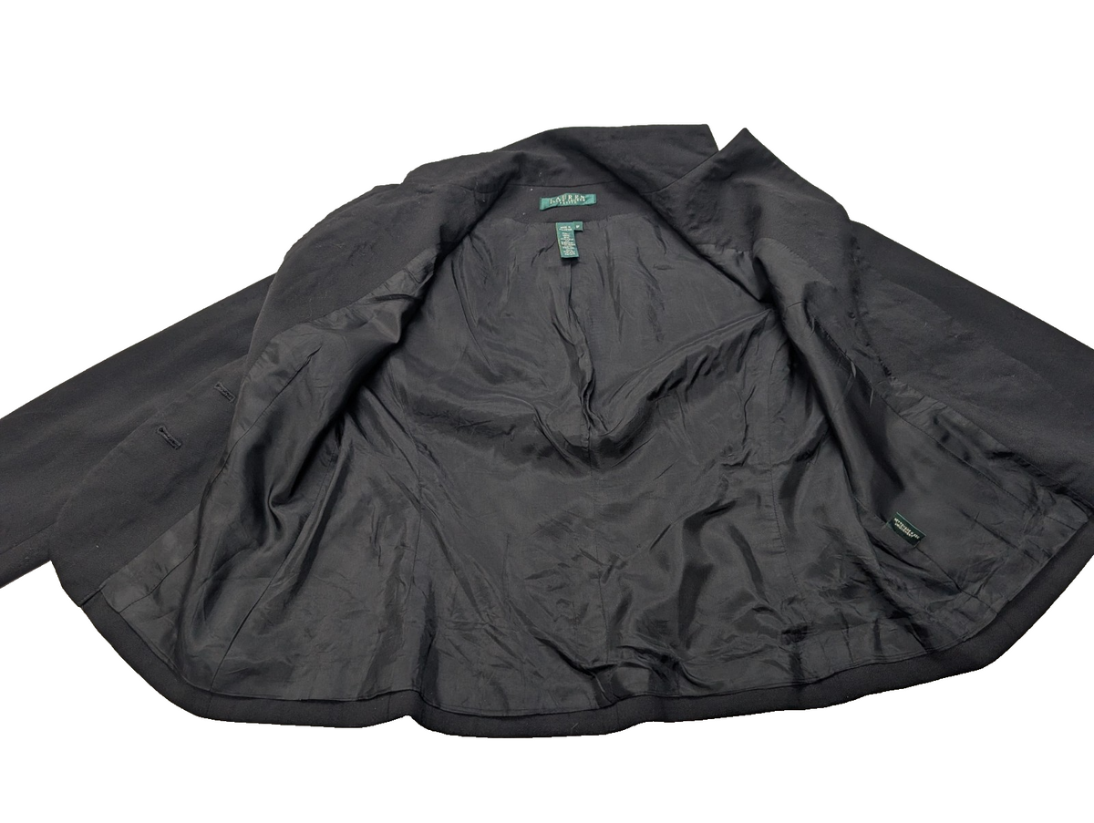 Veste Blazer Lauren Ralph Lauren Femme M 38 8P Noir Laine Stretch