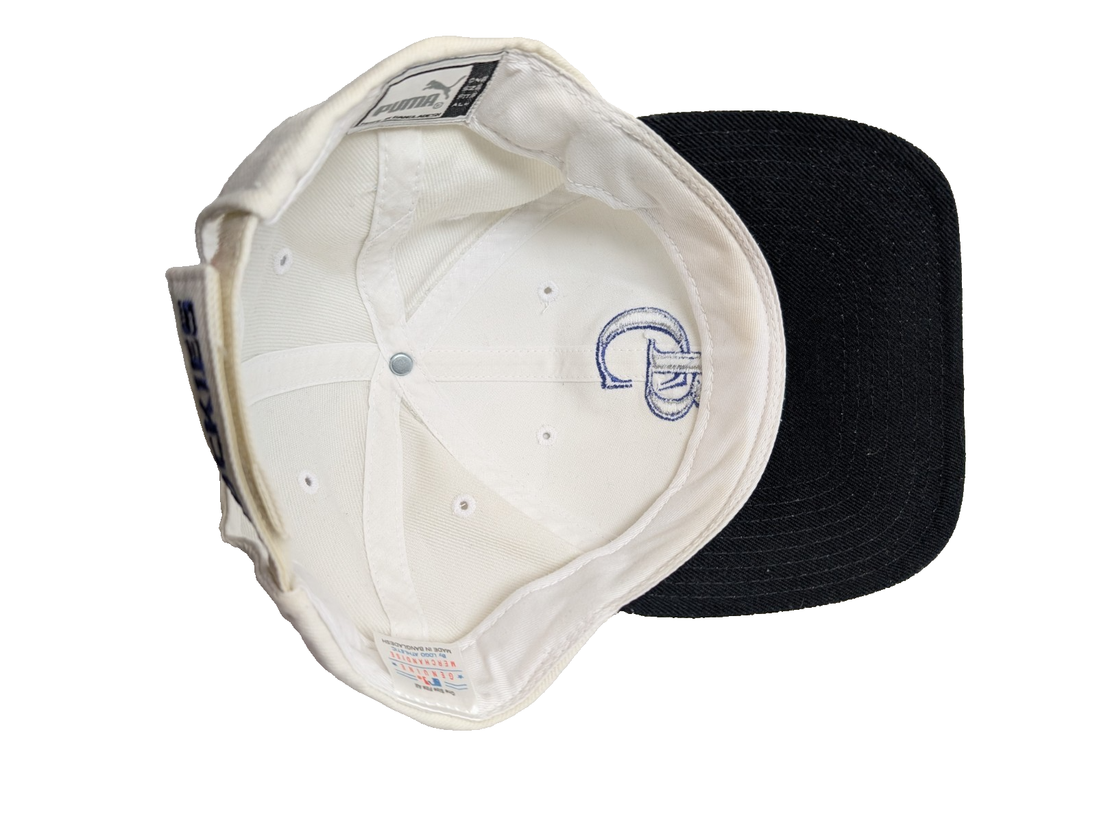 Casquette PUMA Colorado Rockies Vintage Blanche Logo Brodé Argent Bleu