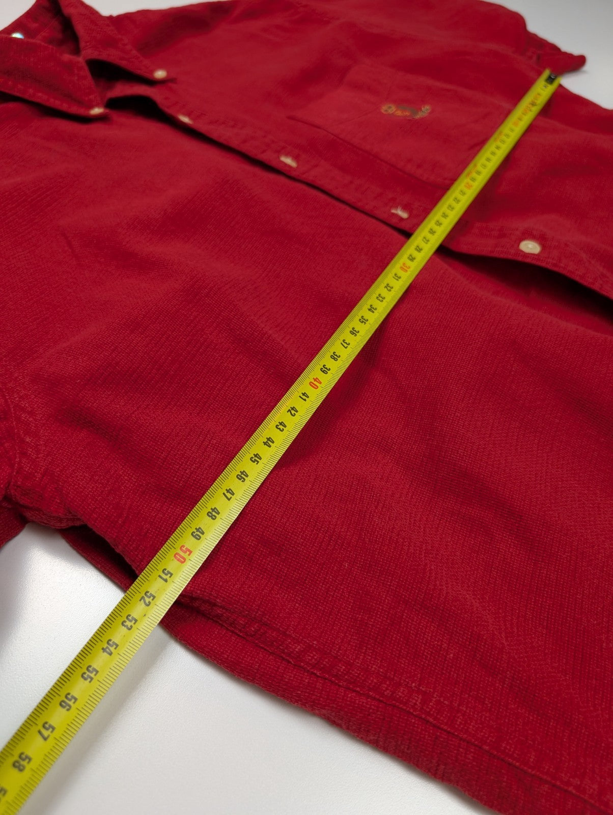 Chemise CHAPS rouge uni manches courtes taille M logo brodé 1 poche homme