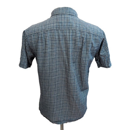Chemise Patagonia S Bleu Carreaux Chanvre Coton Bio Manches Courtes