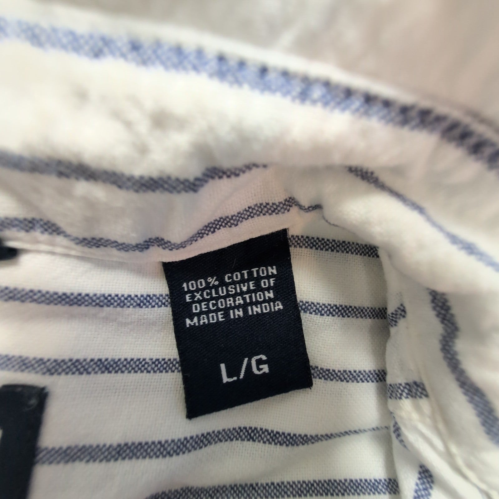 Chemise CHAPS blanche à rayures grises taille L #152e