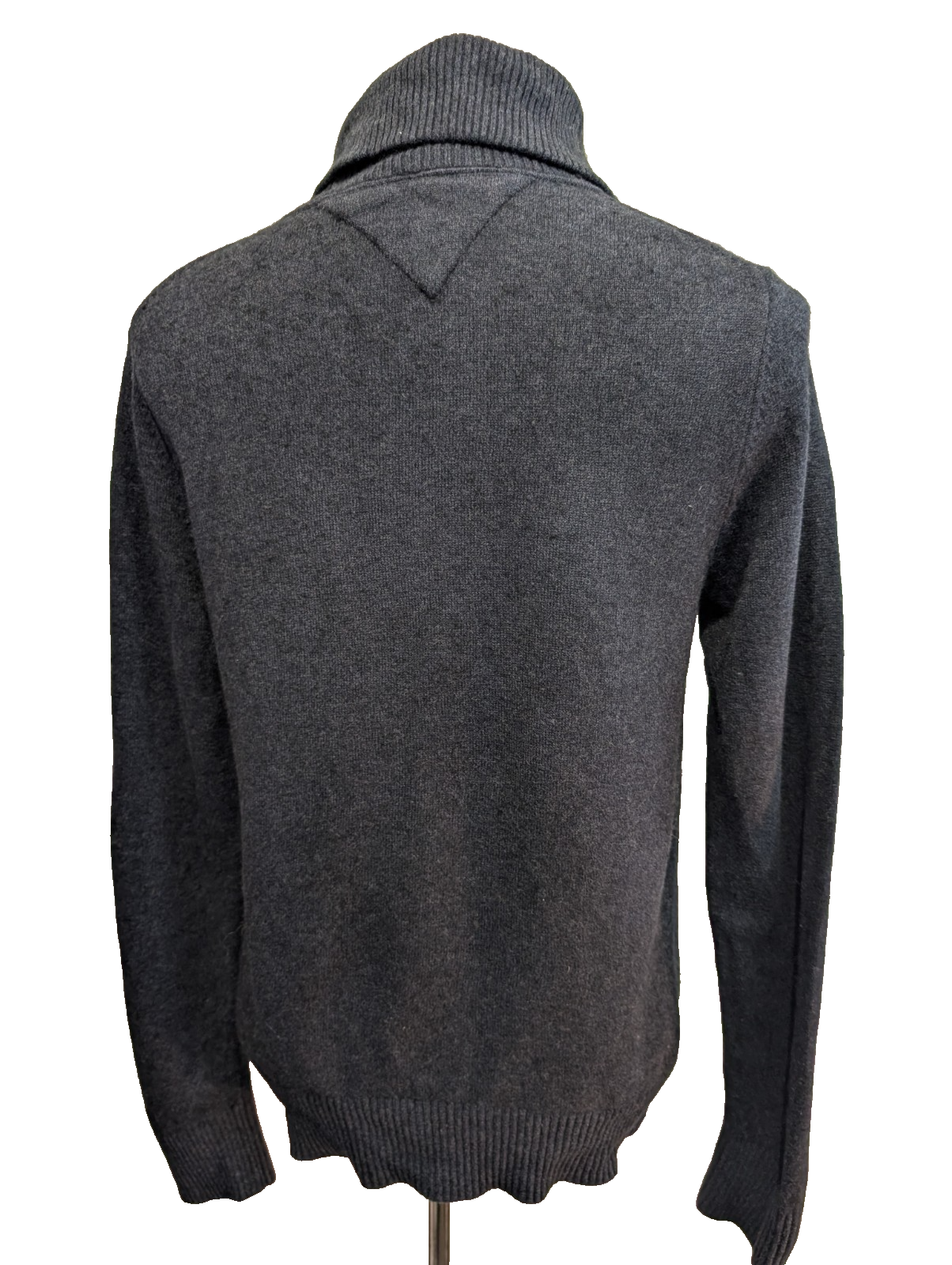 Pull Tommy Hilfiger Col Roulé Boutonné Gris Foncé - Taille S (Étiquette M)