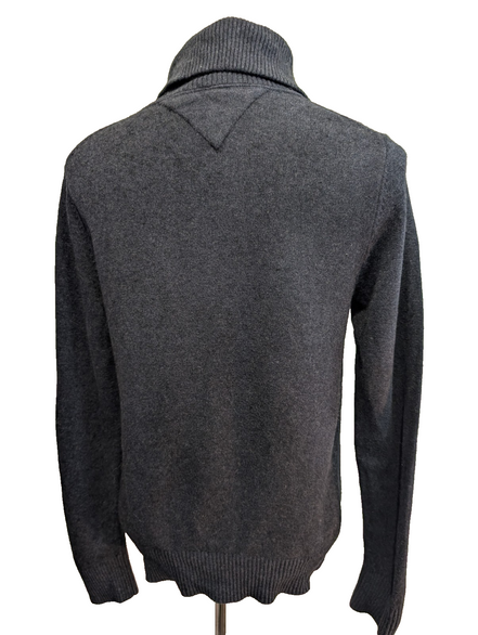 Pull Tommy Hilfiger Col Roulé Boutonné Gris Foncé - Taille S (Étiquette M)