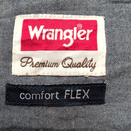 Chemise Wrangler Manche Courte Bordeaux Unie Stretch Taille L Deux Poches
