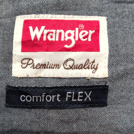 Chemise Wrangler Manche Courte Bordeaux Unie Stretch Taille L Deux Poches