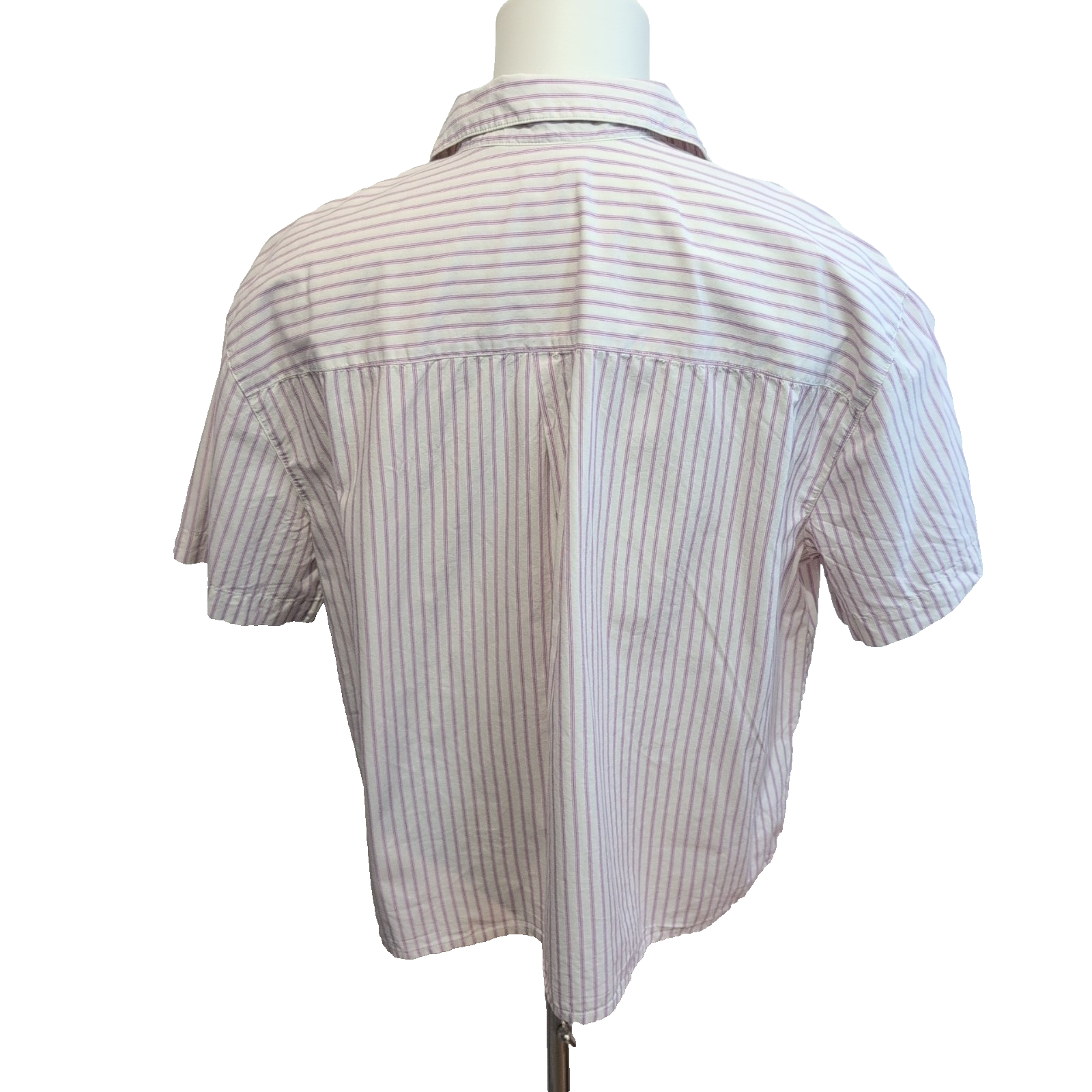 Chemise LEVI'S Homme XL Blanche à Rayures Violettes Coupe Courte