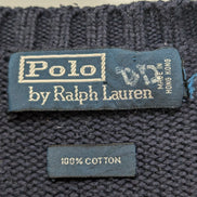 Pull POLO Ralph Lauren - Bleu Marine - Logo Rouge - Col rond Taille L/XL